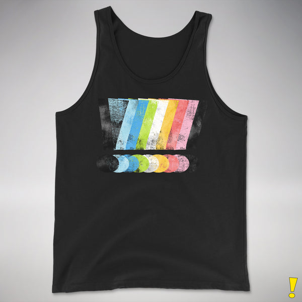 Queer Pride Grunge Exclamation Points Premium Tank Top - Black